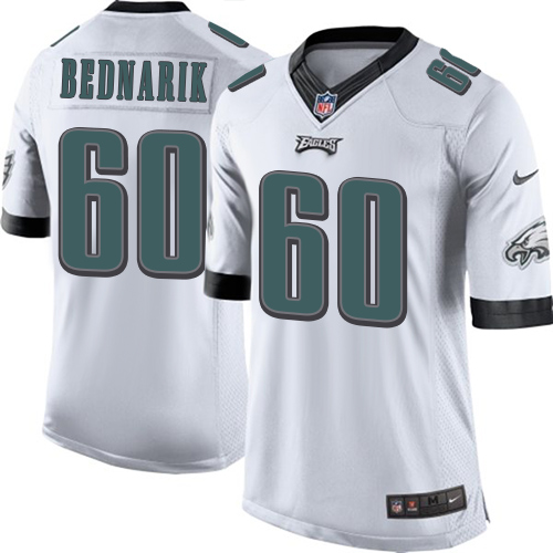 Men's Limited Chuck Bednarik Nike Jersey White Road - #60 NFL Philadelphia Eagles